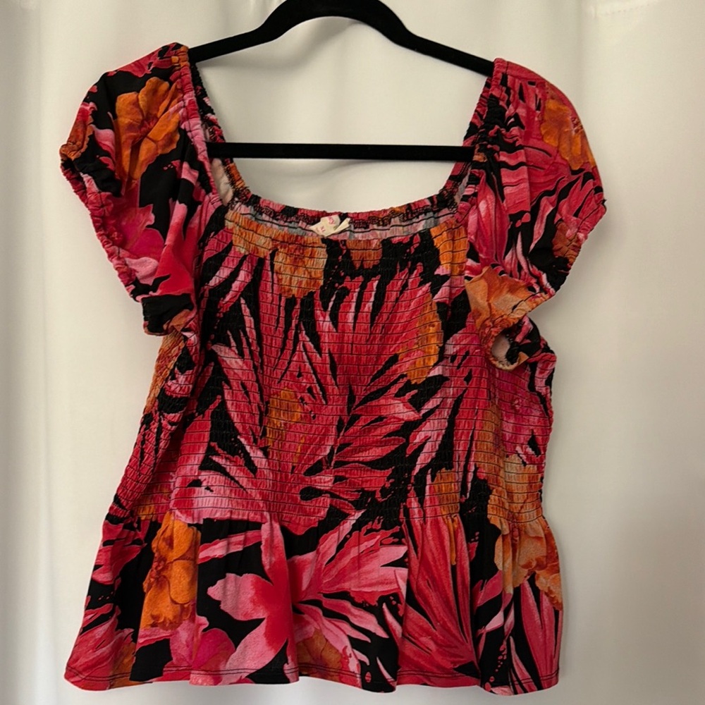 Tropical Pink & Orange Set Top and Bottom